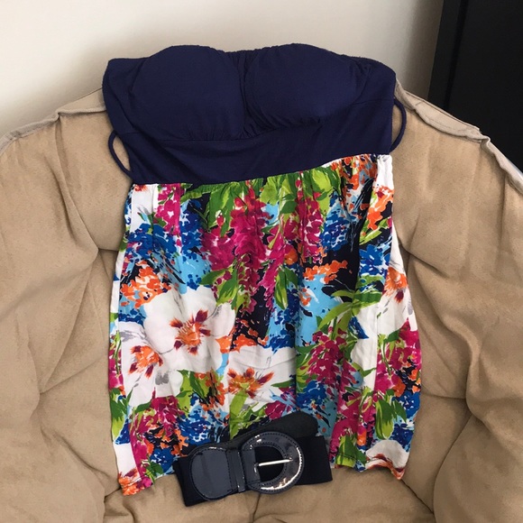 Floral Strapless Dress - Picture 1 of 1